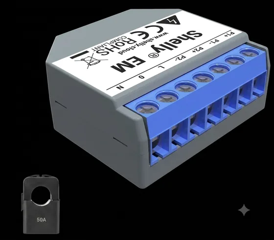 Shelly EM Gen1 avec pince ampèremétrique 50 A